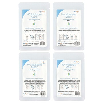 Hyalogic, 含透明質酸和蘆薈的 HA 保溼美容面膜，無香，4 片，每片 0.8 盎司