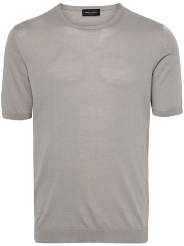 Roberto Collina - fine-knit cotton jumper - men - Cotton - 56 - Grey