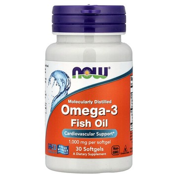 NOW Foods, Omega-3 魚油，30 粒軟膠囊（每粒軟膠囊 1 克）