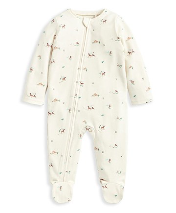 漫步野原-斜襟連身衣6-9m