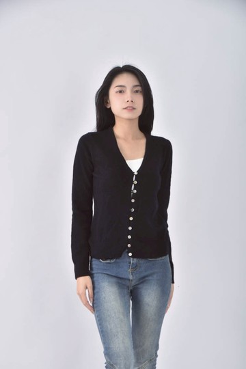 (S) 質感素色黑色外套