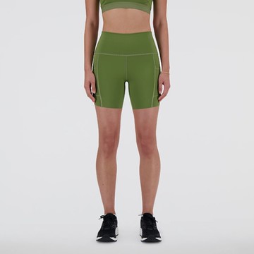 NEW BALANCE NB 短褲 女款 運動褲 緊身褲 6吋 美規 綠 WS41271DEK