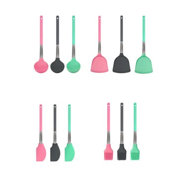 PERFECT 理想牌 品味耐熱矽膠廚具 蘋果綠煎匙-Leidea樂德兒