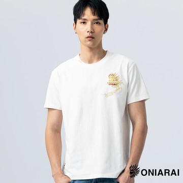 【26新春款↘年貨價】和藝術墨痕大緹花短TEE(白) - BLUE WAY 鬼洗い