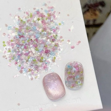 🎀免運臺灣有貨🎀青梔美甲超薄!爆閃!巨亮!贊贊 ins水磨石巖片美甲亮片閃粉🎀可開票