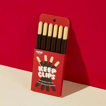 【Niknax】Keep Clips 巧克力棒造型多用途密封棒/封口夾 紅色/巧克力味-廠商直送