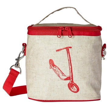 Soyoung 保冷袋 附鋁箔隔層 小  天然亞麻材質  紅色