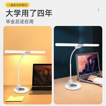 儿童书桌学习学生宿舍写字充电插电两用双灯头国级台灯护眼