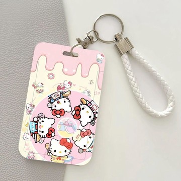 臺灣發貨>HelloKitty學生滑蓋卡套飯卡公交卡身份證件保護套門禁校園卡收納ALZ