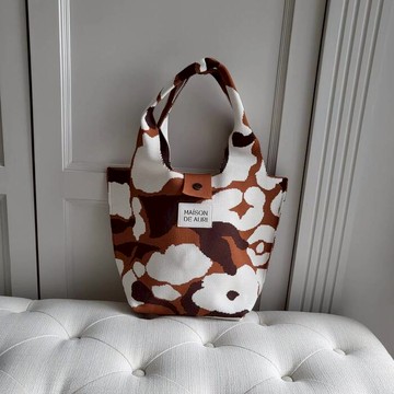 【Maison De Auri】Poche 口袋提包/ 厚針織/ Poche Brown 巧拼