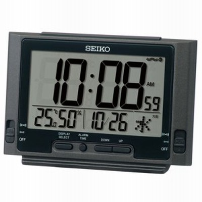 セイコー(SEIKO) SQ320K(黒メタリック) 電波目ざまし時計 温度･湿度表示付