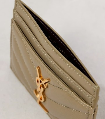 Saint Laurent Cassandre metalassé leather card holder