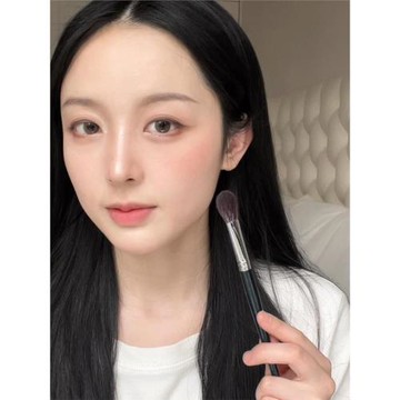 羊毛小號舌形腮紅刷小膨脹色貓舌曬紅腮刷眼下定妝刷拇指大小刷子