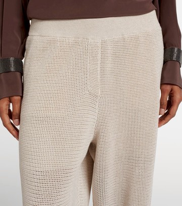 Brunello Cucinelli Knitted cotton-blend wide-leg pants