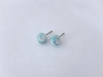 耳環 sphere marble green
