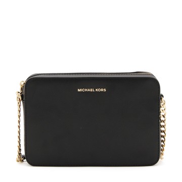 Michael Michael Kors - Black Leather Messenger Jet Set Travel Bag