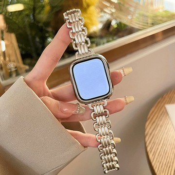 金屬高級感小衆細鋼帶錶帶 適用於 Apple watch 蘋果iWatch錶帶 手腕錶帶