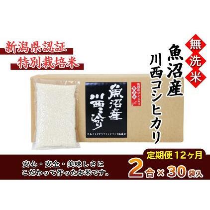 ふるさと納税 無洗米　魚沼産こしひかり2合×30袋　新潟県認証特別栽培米　令和５年度米 新潟県十日町市