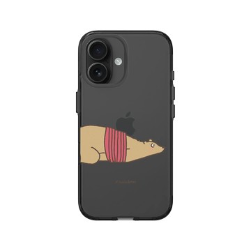 iPhone 16 Clear (相機按鈕) 酷墨灰 - 咻咻熊 XiuXiubear - 被帶回家惹