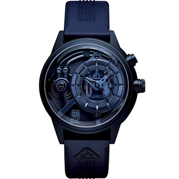 THE ELECTRICIANZ Steel Blue Z - Rubber 45mm 消光藍獨家電路發光手錶-ZZ-A4C/04-CRB