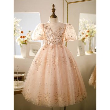 兒童禮服女大童輕奢畢業蓬蓬裙花童生日公主裙小主持人高端表演服