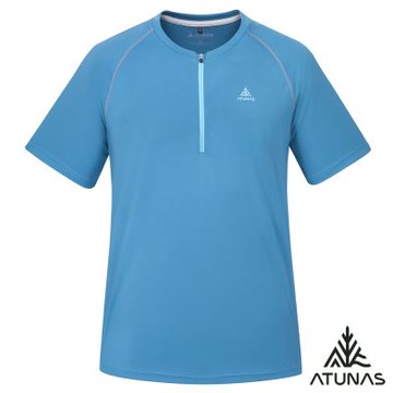 【ATUNAS 歐都納】男款酷涼節能抑菌短袖T恤A1TS2509M灰藍/涼感透氣/抑菌抗臭/快乾排汗/抗紫外線