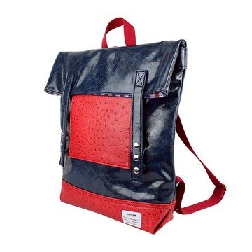 藍色排釦後背包【am-0288】