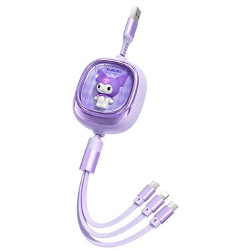 Sanrio 三麗鷗 數據線三合一充電線 SS-888  1個  120cm  酷洛米 紫色