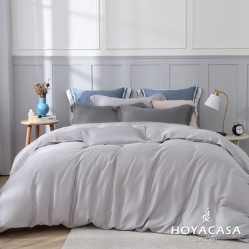HOYACASA 60支天絲被套床包組｜星霧銀灰｜法式簡約｜(單人/雙人/加大)