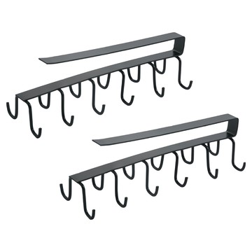 The Vela 多功能下掛式廚具吊掛架 12鉤 黑色 鋼製  2個