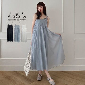 限時下殺/現貨/仙女必收細肩透膚罩衫洋裝３色【A03250038】