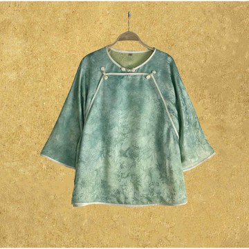 【清夢】 新中式復古 桑蠶絲百搭上衣