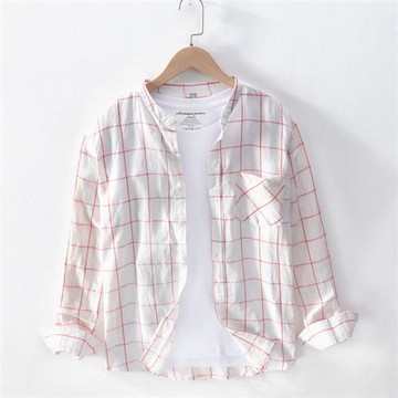 【米蘭精品】現貨+預購 男襯衫長袖上衣男商務休閒襯衫上衣-棉麻格子男裝3色74kz49