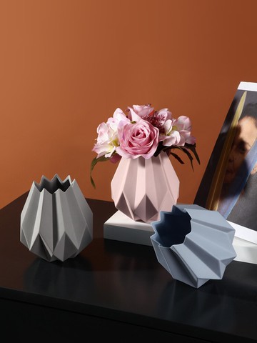 貝漢美北歐輕奢創意陶瓷花瓶擺件客廳玄關茶幾插花水培小花瓶花器