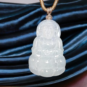 冰種翡翠觀音菩薩項鍊 | 天然緬甸玉翡翠A貨 | 送禮