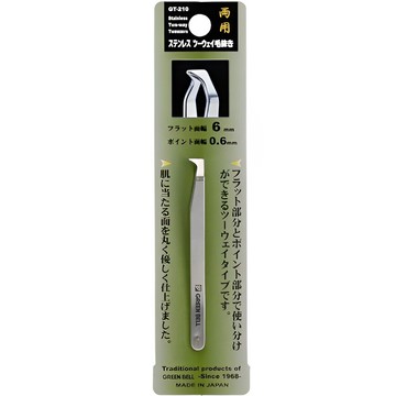 日本綠鐘GT不銹鋼寬尖口毛拔(L.73mm)GT-210