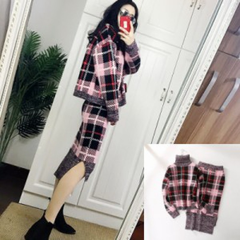 ニット セットアップ 冬 レディース チェック ハイネック ゆったり 体型カバー 秋服冬服春服 トレンド 春先 通販 Lineポイント最大1 0 Get Lineショッピング
