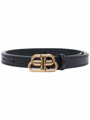 Balenciaga - BB logo buckle belt - women - Leather - 70 - Black
