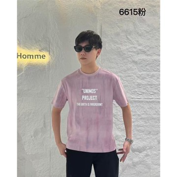 扎染圓領打底衫裂紋感輕薄休閑時尚寬松T漸變水洗質感短袖T恤潮