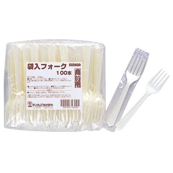 (まとめ) フォーク 使い捨て食器 〔袋入り 100本入〕 アウトドア パーティー 商い用 業務用 〔×50個セット〕 代引不可