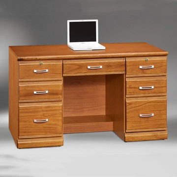 MUNA家居 希爾達樟木色實木4.2尺書桌(下座)(另有電腦桌) 126X58.5X75cm