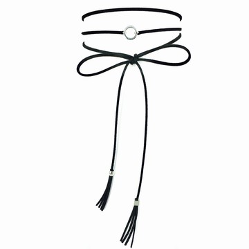 銀色金屬小環繞繩頸鍊