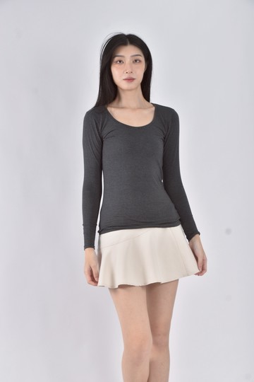 (S) giordano棉質條紋黑色長袖上衣