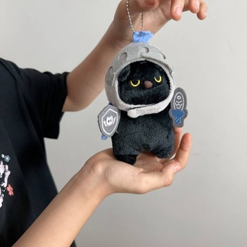 可愛吊飾🎀 騎士憨憨喵喵毛絨玩具黑貓玩偶騎士貓咪公仔可愛創意情侶生日禮物 背包吊飾 玩偶吊飾 包包掛飾 包包掛件
