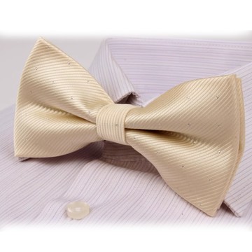 【拉福】銀絲點點領結新郎結婚領結糾糾 (金色)