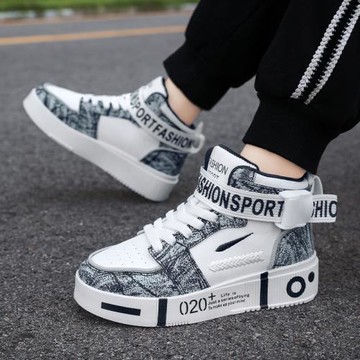 秋冬款大童高幫運動鞋男童棉鞋青少年40碼42初中學生加絨加厚板鞋