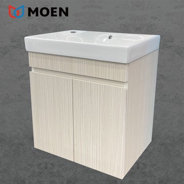 【MOEN 摩恩衛浴】 美國第一暢銷品牌MOEN 55公分一體瓷盆浴櫃組(防水發泡板浴櫃、不含面盆龍頭)