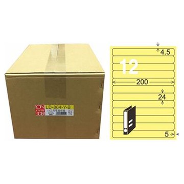 【龍德】A4三用電腦標籤 24x200mm 淺黃色1000入 / 箱 LD-864-Y-B【APP滿額下單10%點數(單一帳號最高5000點)】1/31止