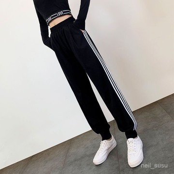 P3-【限時特賣】長褲女 運動長褲 女長褲 秋天長褲 運動褲女薄款黑色夏季跑步寬鬆百搭休閒褲學生韓版顯瘦哈倫褲外穿