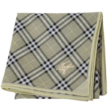 BURBERRY 經典斜格紋戰馬刺繡LOGO帕領巾(淺橄欖綠格/50CM)